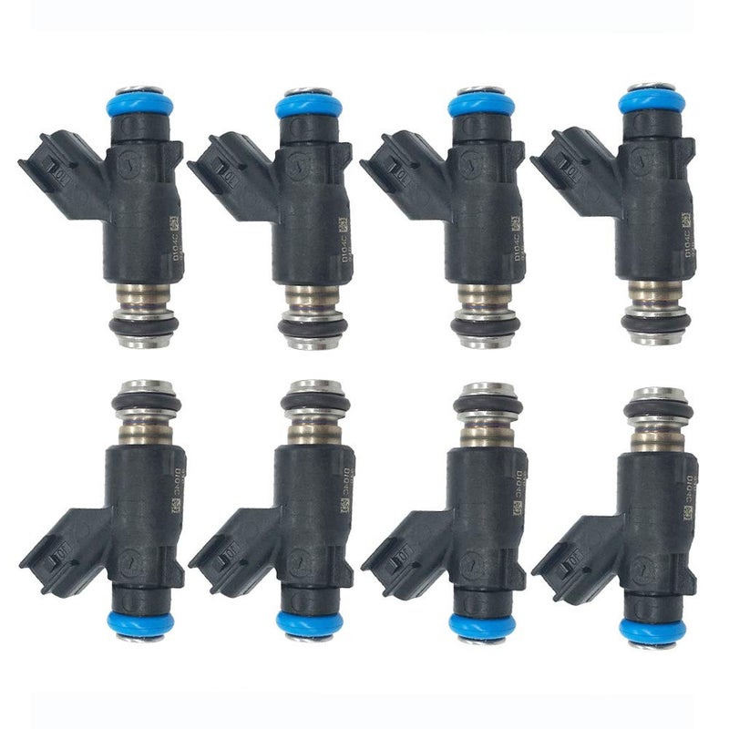 Germban 12613412 8pcs Set Fuel Injectors Nozzles 4-Holes Replacement for Chevrolet Express Silverado Suburban 2500 3500 for GMC Savana Sierra 2500 3500 Yukon XL 2500 6.0L V8 Part# 217-3412 FJ1089 - Image 1